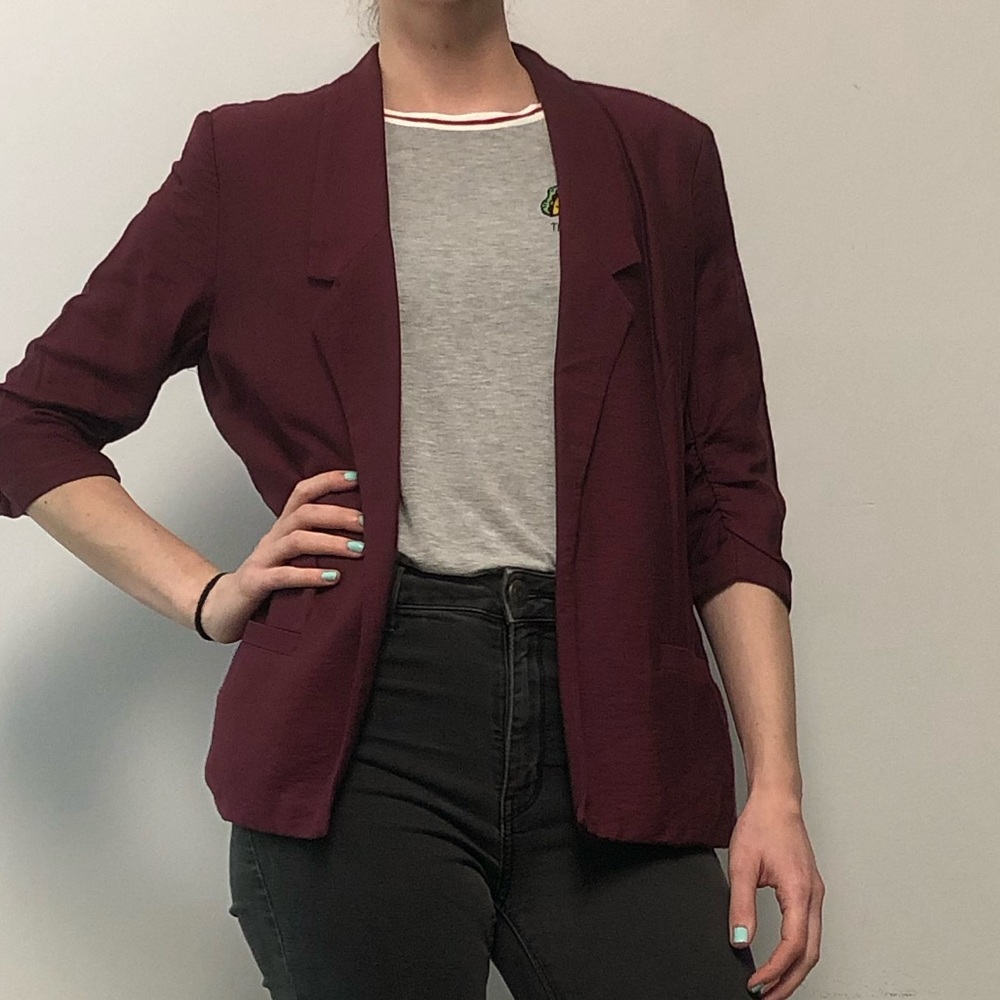 LC by Lauren Conrad Dark Red/Marion Blazer